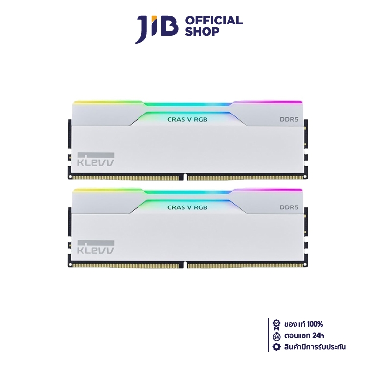 64GB (32GBx2) DDR5 6000MHz RAM (หน่วยความจำ) KLEVV CRAS V RGB GAMING OC MEMORY (WHITE) (KD5BGUA80-60