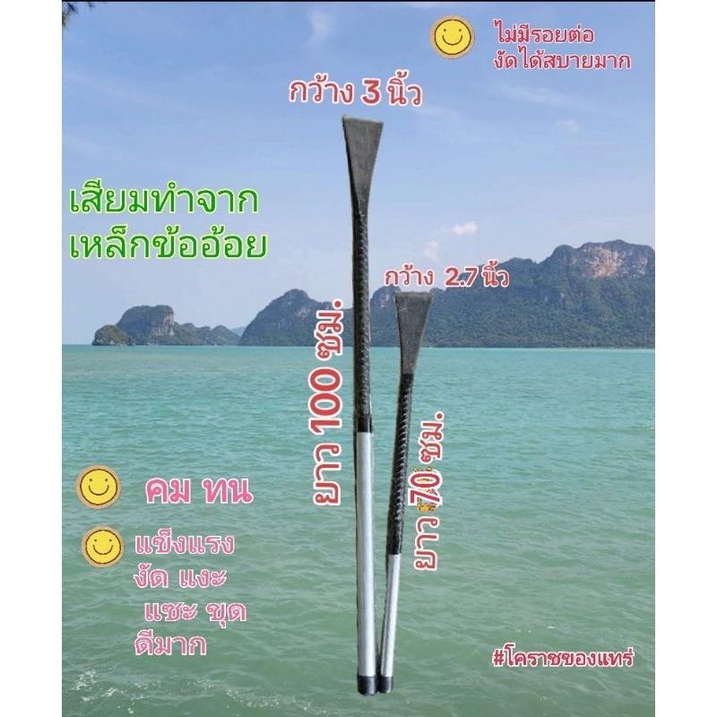 เสียมเหล็กข้ออ้อยขนาดใหญ่และเล็ก
