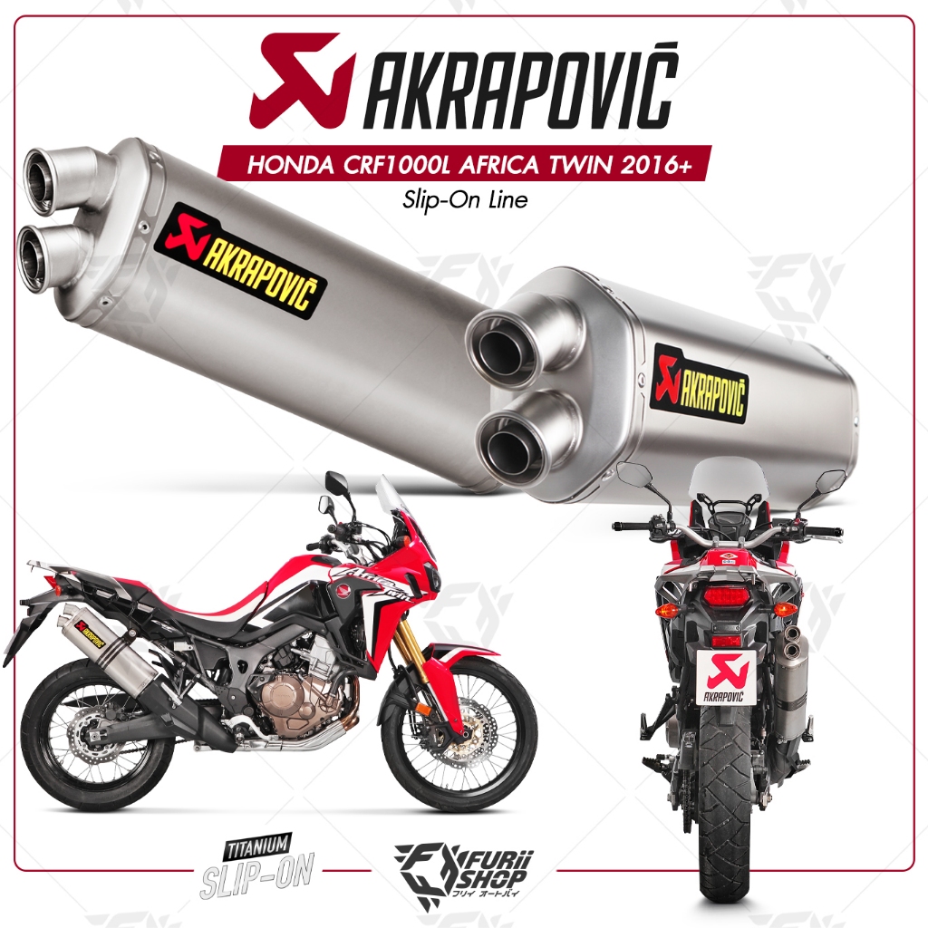 ท่อแต่ง Akrapovic Exhaust Slip-On Line (Titanium) HONDA CRF1000L AFRICA TWIN 2016-2019