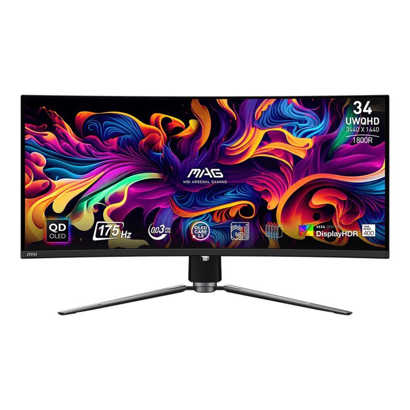 Monitor 34'' MSI MAG 341CQP (OLED, HDMI, DP, USB-C) CURVE 175HZ FREESYNC