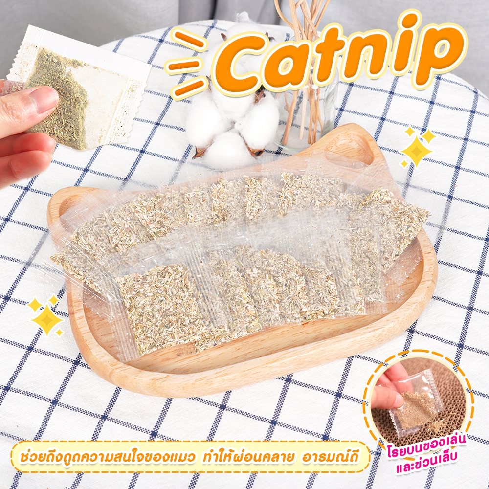 ผงแคทนิป บรรจุ 20 ซอง/เซ็ท (Catnip) (Catmint) แคทนิป แคทมินต์ สมุนไพรแมว ช่วยให้แมวมีความสุข