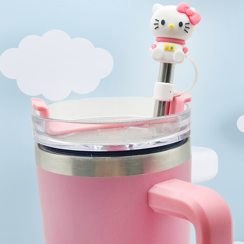 จุกปิดหลอดการ์ตูน 8มม. เฉพาะจุกหลอดดูดน้ำ ที่ปิดหลอดแก้วเก็บความเย็น จุกครอบปลายหลอด ใช้ซ้ำได้ - รูปที่ 5