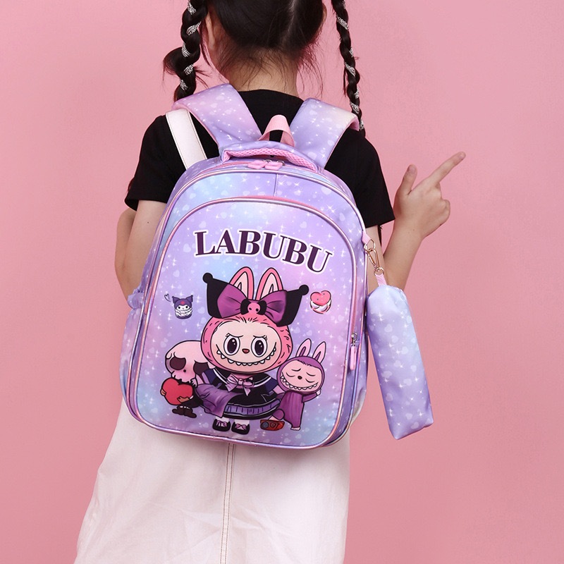 กระเป๋าเป้เด็กนักเรียน14นิ้ว ใส่แฟ้มA4ได้ ลายลาบูบู้น่ารักๆ สินค้าพร้อมส่ง