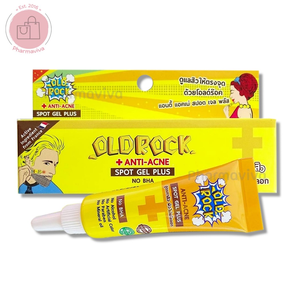 เจลแต้มสิว Oldrock Anti-Acne Spot Gel Plus 7 กรัม โอลด์ร๊อค แอนตี้ แอคเน่ สปอต เจล พลัส Old rock