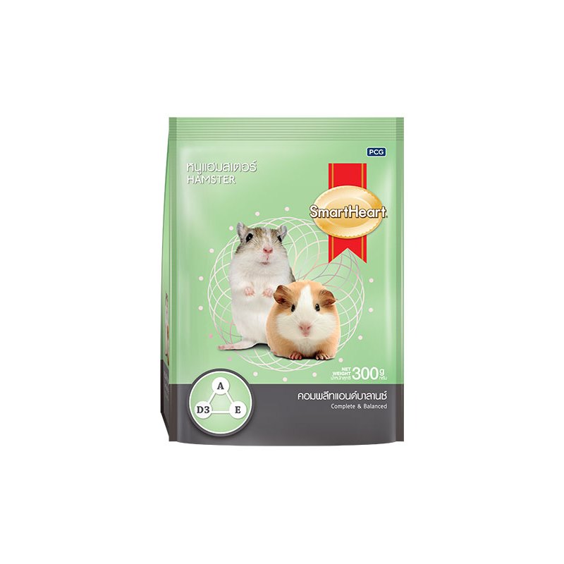 SmartHeart Hamster ( 300 กรัม ) สมาร์ทฮาร์ท® หนูแฮมสเตอร์ สูตรคอมพลีทแอนด์บาลานซ์