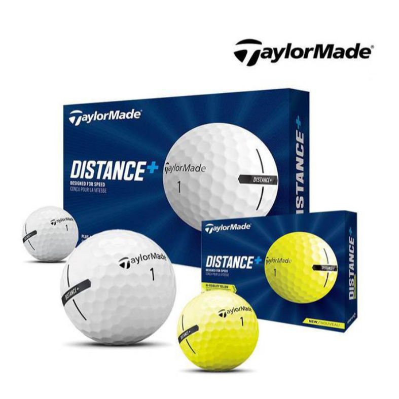 [🚚จัดส่งไว] TaylorMade Distance Plus 2Piece Golf Ball White&Yellow (12Balls/1Dozen)