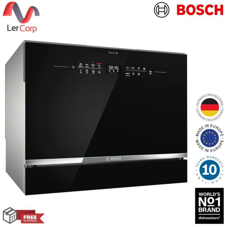 (BOSCH) เครื่องล้างจานแบบแบบตั้งโต๊ะ ขนาด 55 CM สีดำ ซีรีส์ 6 รุ่น SKS68BB008