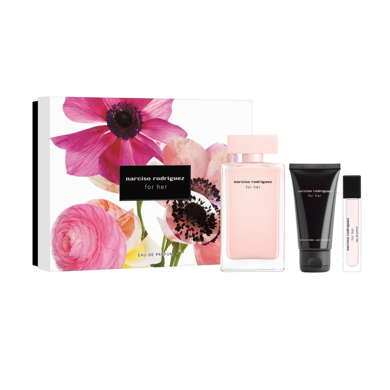 (EDP) Set Narciso Rodriguez For Her EDP 100 ml. + 10 ml. + Lotion 50 ml