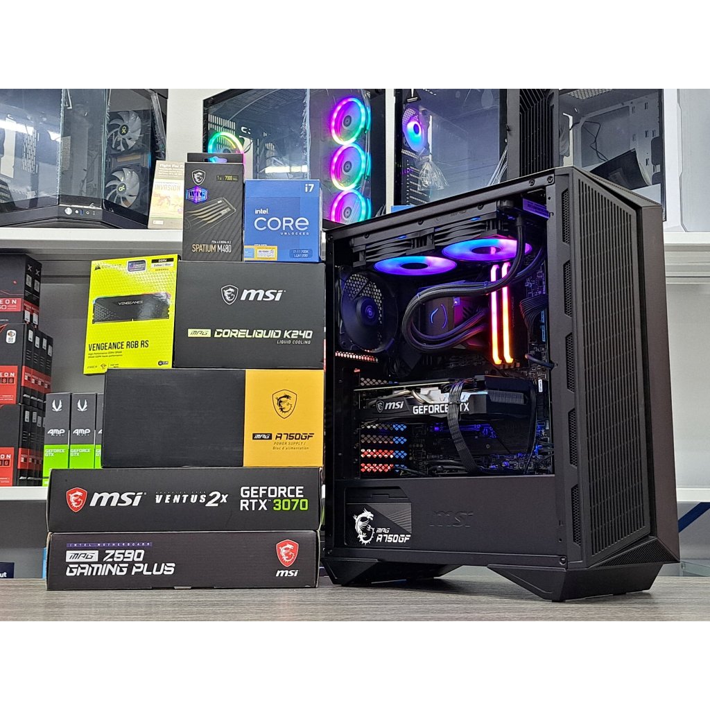 NSR-PC คอมประกอบ INTEL CORE I7-11700K / RTX 3070 / Z590 / 16GB DDR4 3200MHz / SSD M.2 GEN4 / 750W 80