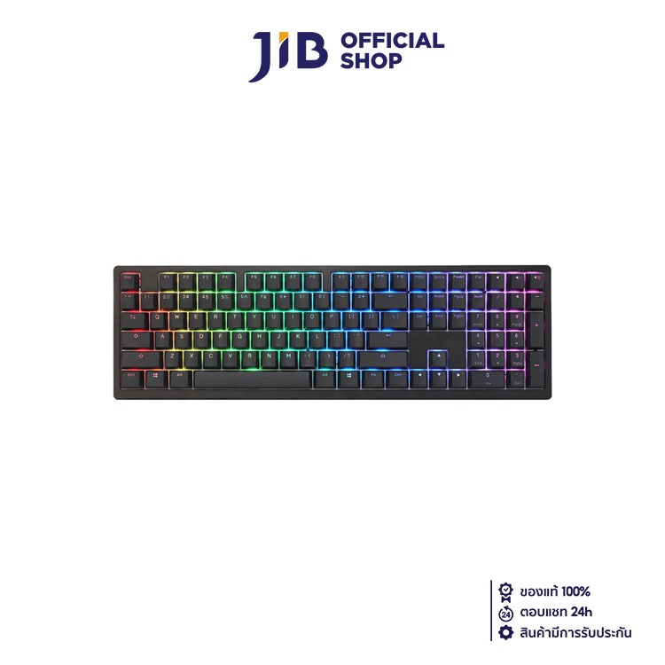 WIRELESS KEYBOARD (คีย์บอร์ดไร้สาย) DUCKY ZERO 6108 (BLACK) (CHERRY MX2A RED SWITCH RGB EN/TH)