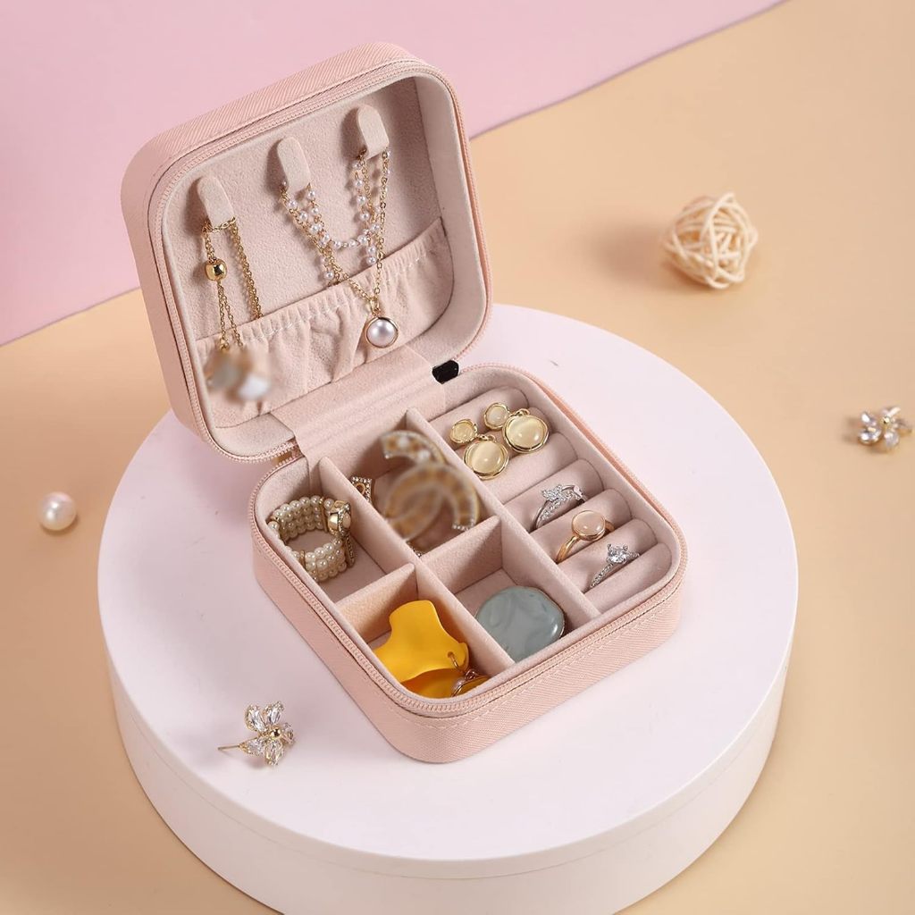 •ᴥ• kokorohome •ᴥ• กล่องเครื่องประดับหนัง PU MB121 ใส่เครื่องประดับขนาดเล็ก แหวน ต่างหู สร้อยคอ 2สี