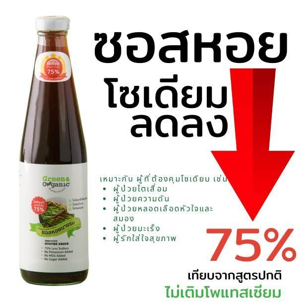 Green&Organic ซอสหอยนางรมโซเดียมต่ำ เครื่องปรุงผู้ป่วยโรคไต มะเร็งทานได้ ซอสหอยไม่เติมเกลือ