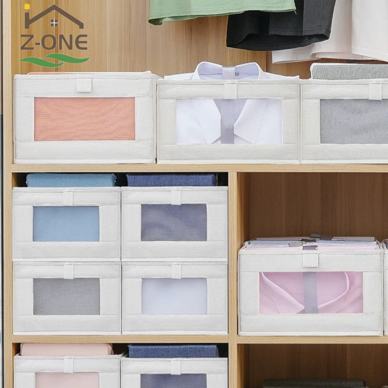 กล่องเก็บเสื้อผ้า ลิ้นชัก กล่องเก็บของแบบญี่ปุ่น พับได้ เก็บของในครัวเรือนขนาดใหญ่ รุ่น ระบายอากาศได้ดี