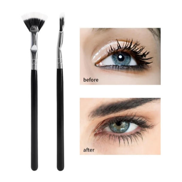 แปรงปัดขนตา รูปพัด ขนตาไม่หลุด ไม่ร่วง แปรงสำหรับแต่งหน้า แปรงไฮไลน์ มาสคาร่าขนตาที่กําหนดความยาวขึ้นได้เอง