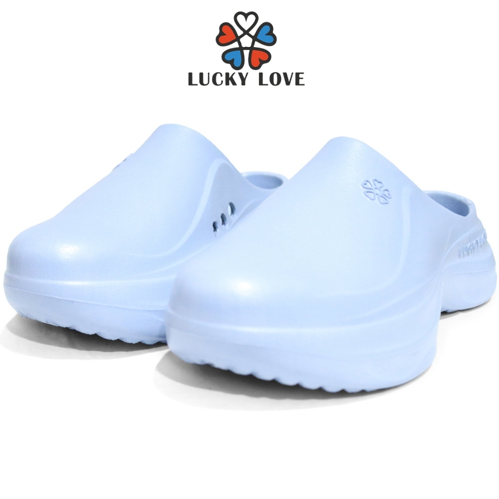 รองเท้า รองเท้าเพื่อสุขภาพ Lucky Love รองเท้าผู้หญิง สวมหัวปลายมน หัวปิด 3.6 cm พื้นหนา ไม่กัดเท้า น