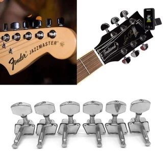 6PCS Guitar String Tuning Peg Metal Semi-Closed Button Tuner สำหรับกีตาร์ไฟฟ้า Guitar Tuning Machine Head ลูกบิดกีต้าร์