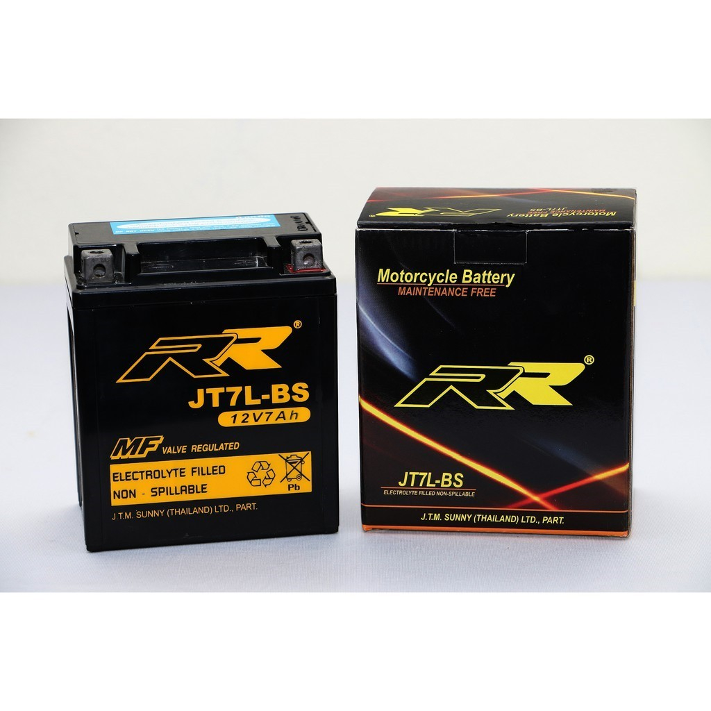 แบตเตอรี่ RR JT7L-BS BIGBIKE แบต Bigbike YTX7L-BS GTX7L-BS 12v 7am CRF250 , KLX250 RR battery Vespa 