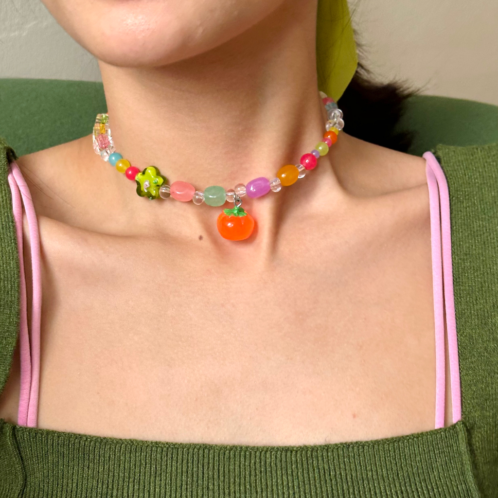 daintyme - Toma Tomatoes choker สร้อยลูกปัด ลูกปัดมะเขือเทศ สร้อย handmade