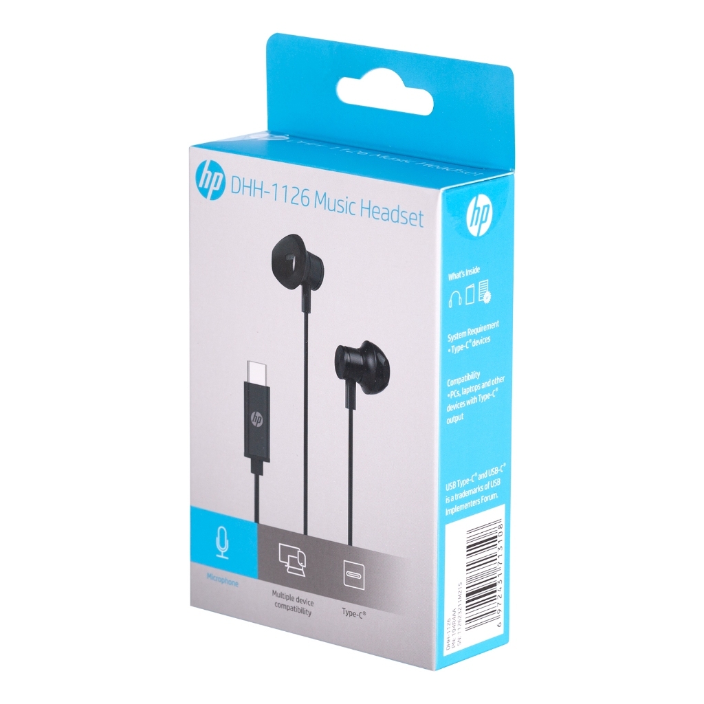 HP Earphone type C Wired type C DHH-1126 หูฟังแบบมีสาย type C มีไมค์ในตัว ของแท้ 100% รับประกัน 2 ปี