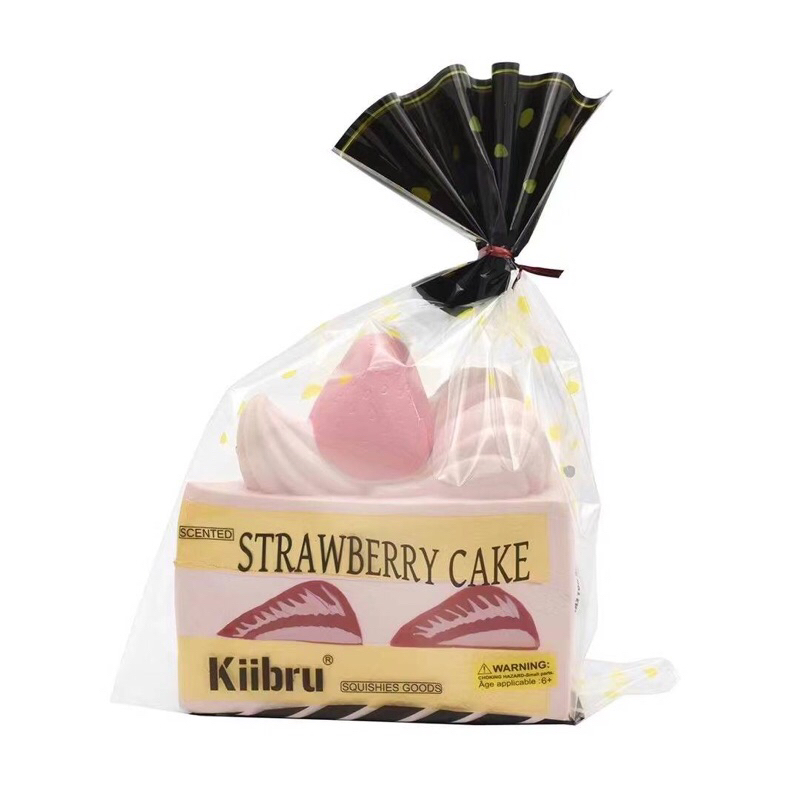 Strawberry cake Squishy สกุชชี่เค้กสามเหลี่ยมคิบุ