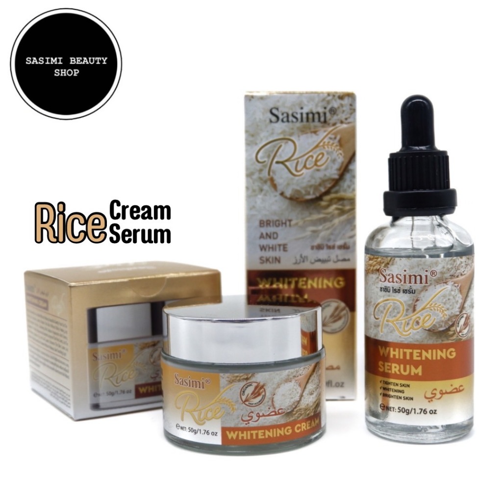 Sasimi Rice Bright and White Skin Cream ครีมบำรุงผิวหน้า เซรั่ม สูตรรวงข้าว ผิวขาวใส รูขุมขนกระชับ
