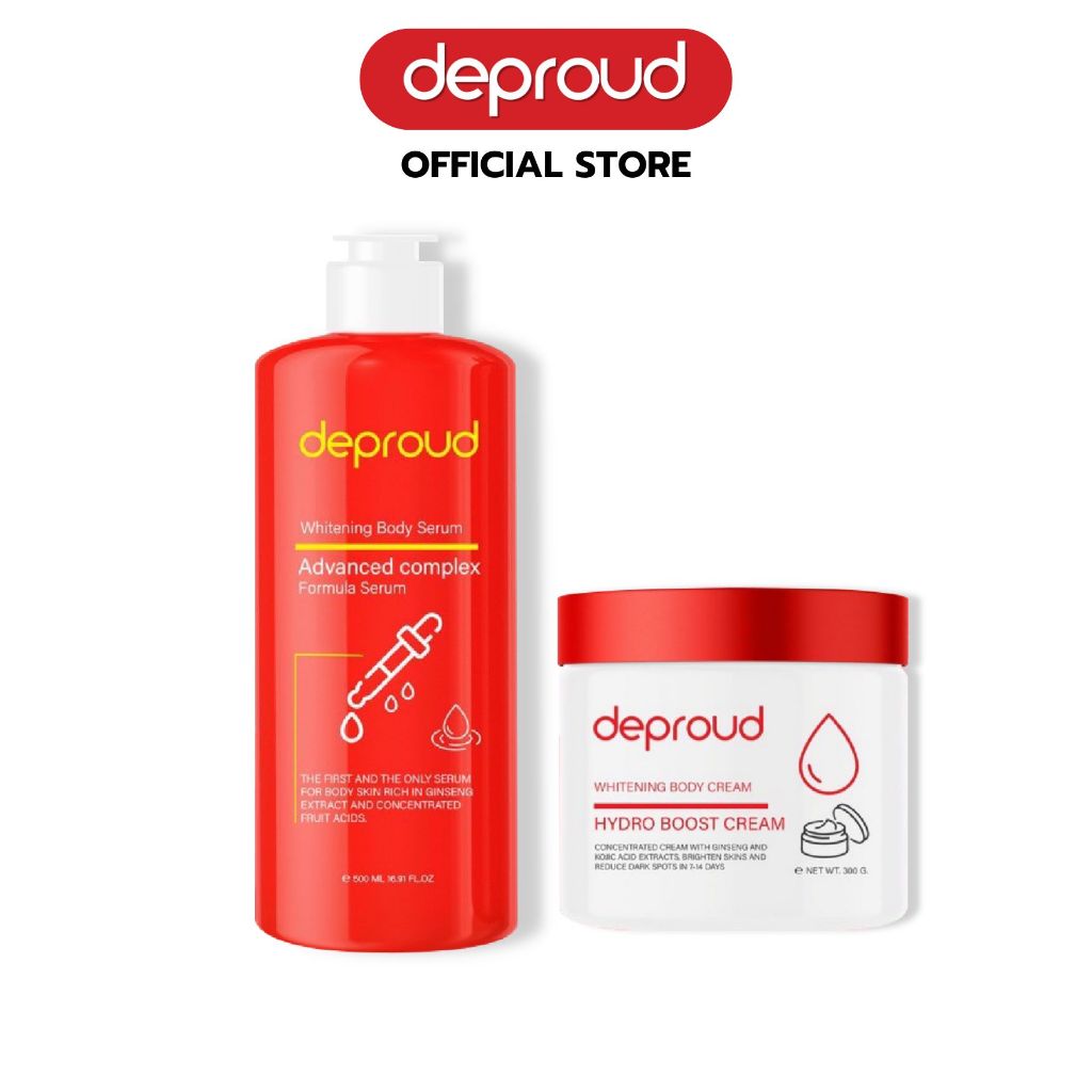 [1 แถม 1] Deproud Whitening Body Serum เซตกรดแดง8% แถม ครีมโสมฝาแดง