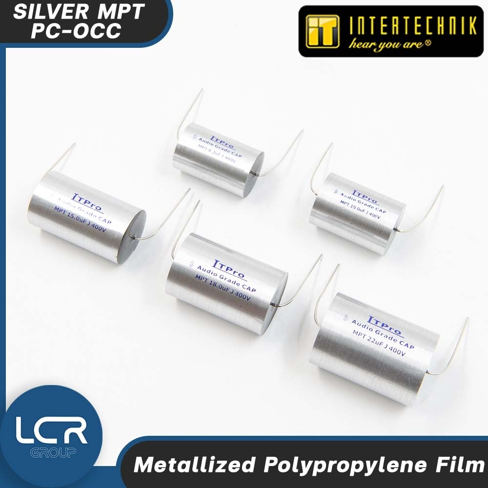 ITPRO Silver MPT PC-OCC 8.2-22uF 400V คาปาซิเตอร์ เครื่องเสียง ซีคล่อม ลำโพง Capacitor Audio Grade
