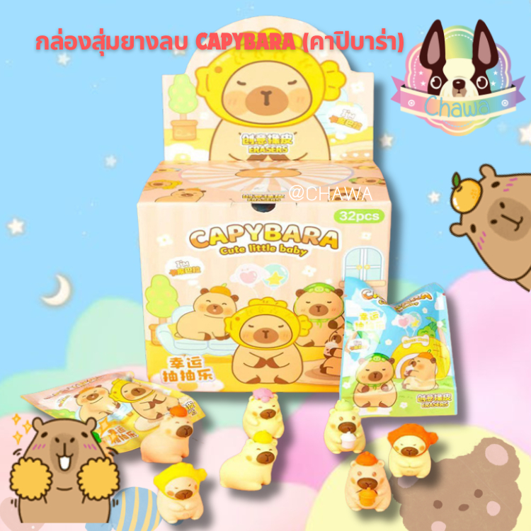 พร้อมส่งจากไทย กล่องสุ่มยางลบ CAPYBARA มีกลิ่นหอม ลายน่ารักมากๆ