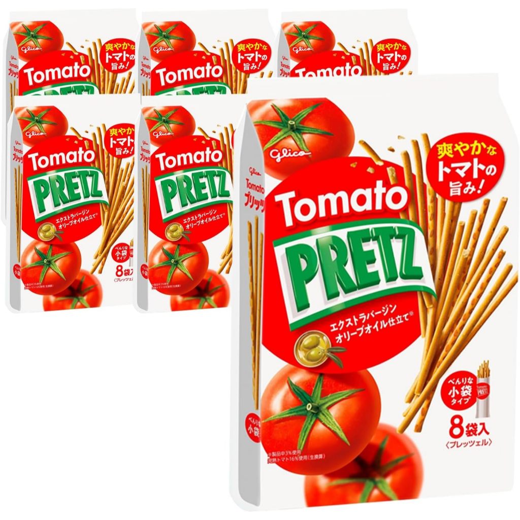 Glico Pretz รสมะเขือเทศ 8 ถุง X 6 ชิ้น ส่งตรงจากญี่ปุ่น