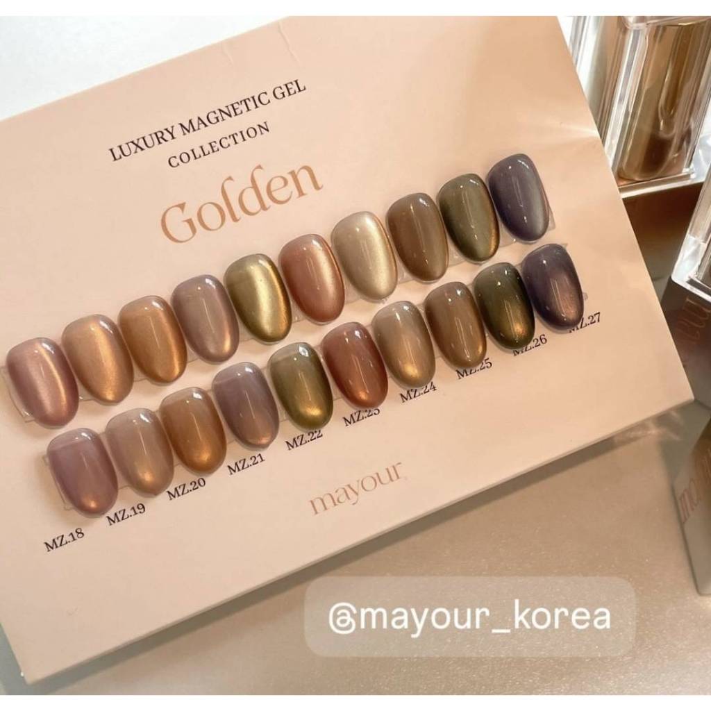 เซตสีเจล Mayour🇰🇷Golden collection 10 สีLuxury Magnet gel พร้อมชาร์ตสีเปล่า ของแท้จากเกาหลี