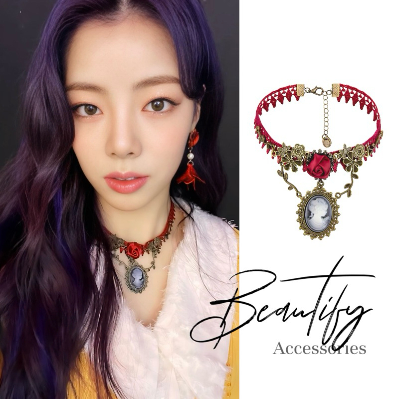 𝓑𝓮𝓪𝓾𝓽𝓲𝓯𝔂 สร้อยคอโช้คเกอร์ ข้อมือ ต่างหูสไตล์โกธิค