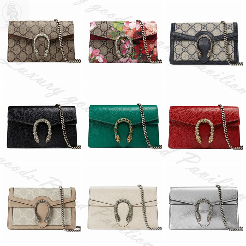 👜Gucci, classic, Dionysus series, GG, super mini, กระเป๋าโซ่, กระเป๋าสะพายไหล่, แท้💯