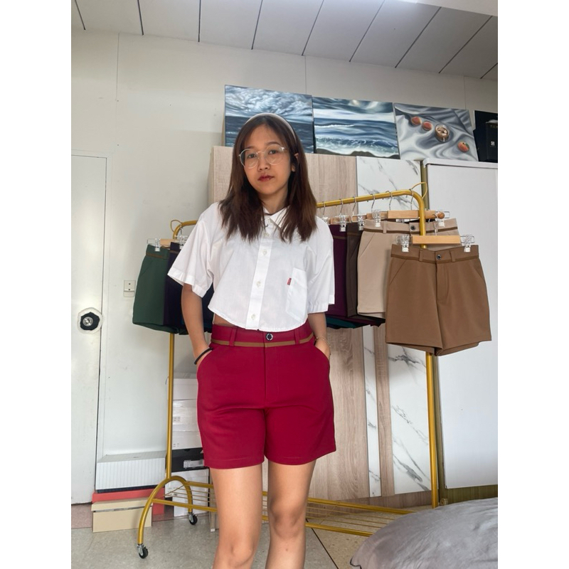 กางเกงขาสั้นผ้าโรเชฟ 15“