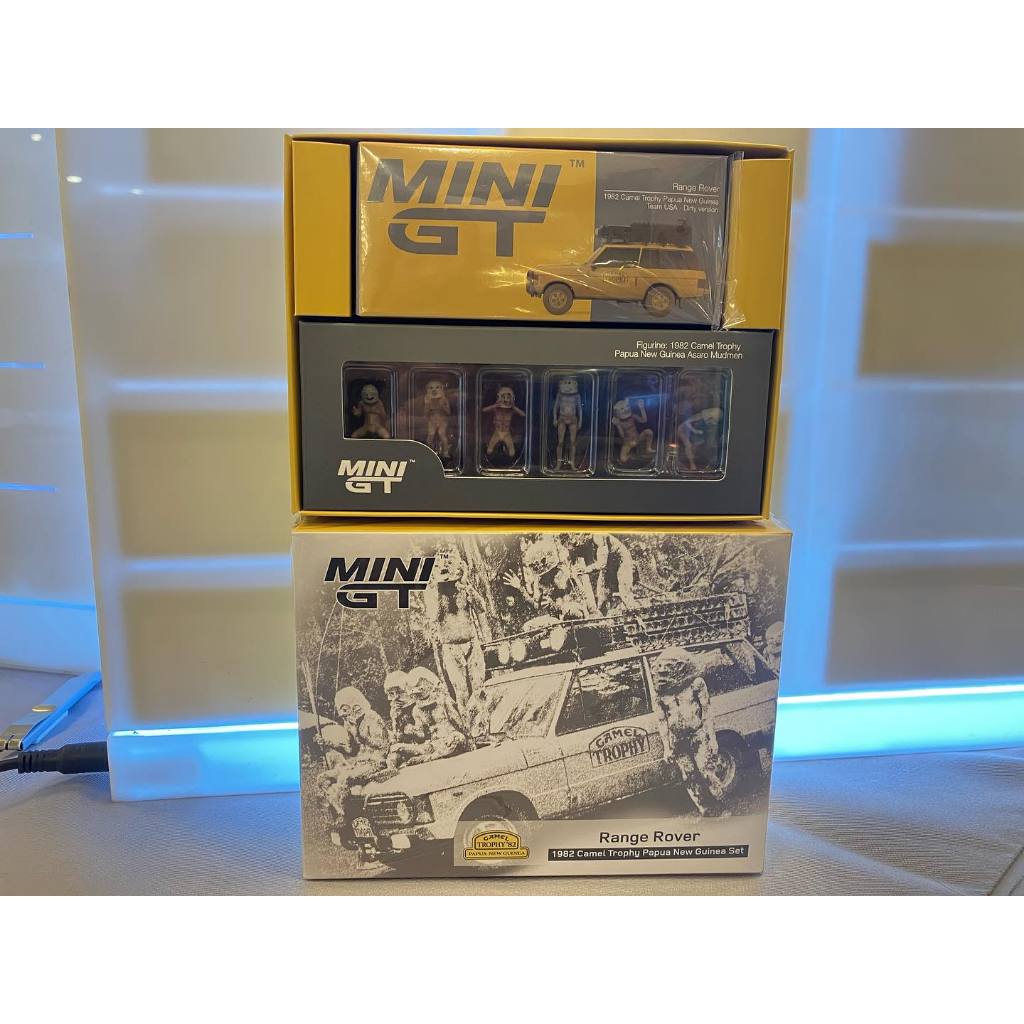 Mini GT 1/64 No.006   Range Rover 1982 Camel Trophy Papua New Guinea Set