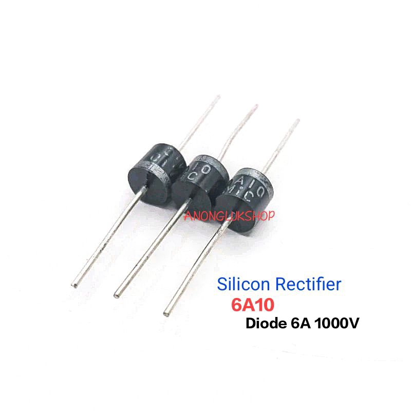 ราคาแพ็ค 10ตัว 👉👉 6A10 Diode ขนาด 6A 1000V MIC Silicon Rectifier ซิลิคอนเลคติฟายไดโอด ไดโอด 6A 1000V