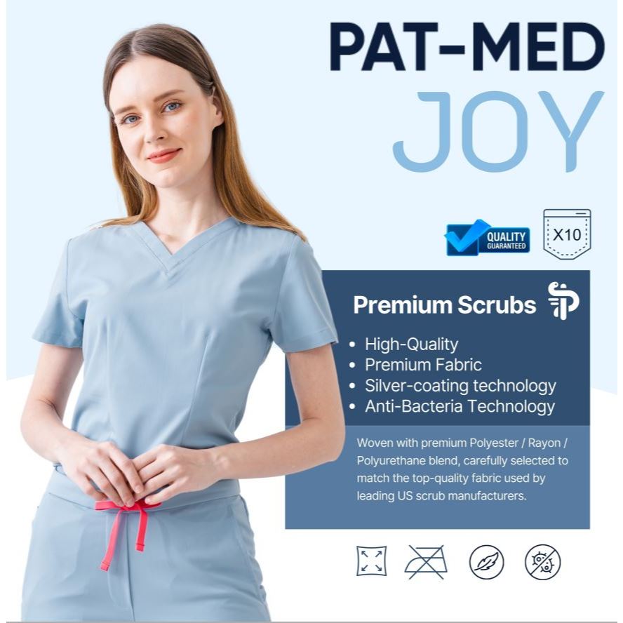 PAT-MED Scrubs Sets Top & Pants for Female รุ่น JOY   ชุดสครับแพทย์ พยาบาล  (ไม่รวมปักชื่อ)