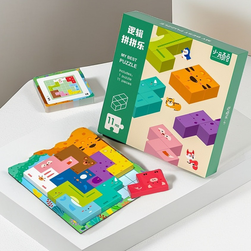 * ออกบิลได้ (แจ้งทางแชท) บล็อกไม้ Tetris แม่เหล็กบล็อก ( กล่องเขียว )