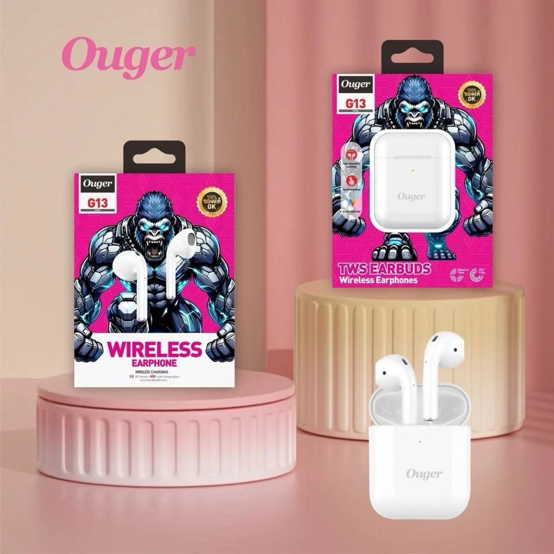 Ouger หูฟังไร้สาย TWS G13 เสียงดี ไมค์ชัด ดีเลย์ต่ำ ระบบBluetooth 5.3 แบตอึด แสตนด์บายนาน 80 ชั่วโมง มีรับประกัน