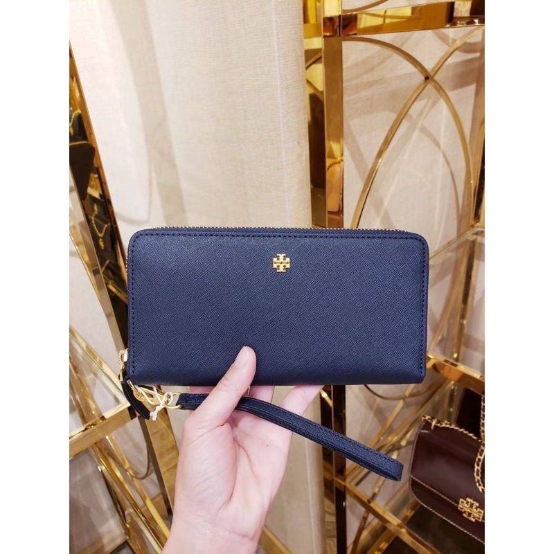✨สด - ผ่อน✨ Tory Burch Emerson Saffiano Leather Wristlet Continental Wallet ของแท้ 💯
