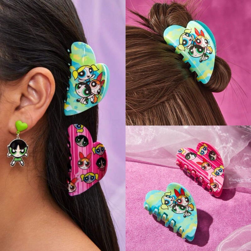 พร้อมส่ง กิ๊บหนีบผม 2 ชิ้น THE POWERPUFF GIRLS ลิขสิทธิ์แท้ 100% จาก SHEIN X