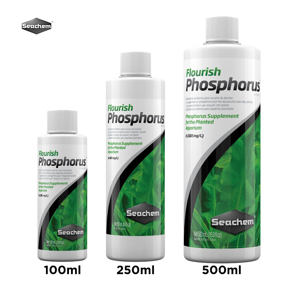 Seachem Flourish Phosphorus ปุ๋ยฟอสฟอรัสเข้มข้นช่วยให้สังเคราะห์แสงได้ดีขึ้นสำหรับตู้พรรณไม้น้ำ