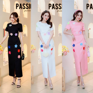 (m,l,xl) ชุดเซตกระโปรง เสื้อ+ประโปรงยาว ปักดอก 3d สวยมากๆ งา…