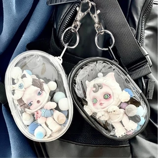 Fudonar กระเป๋าอาร์ตทอย 10 cm กระเป๋าพลาสติกใสใส่ตุ๊กตา มีซิป สําหรับตกแต่งพร็อพแต่งตัว