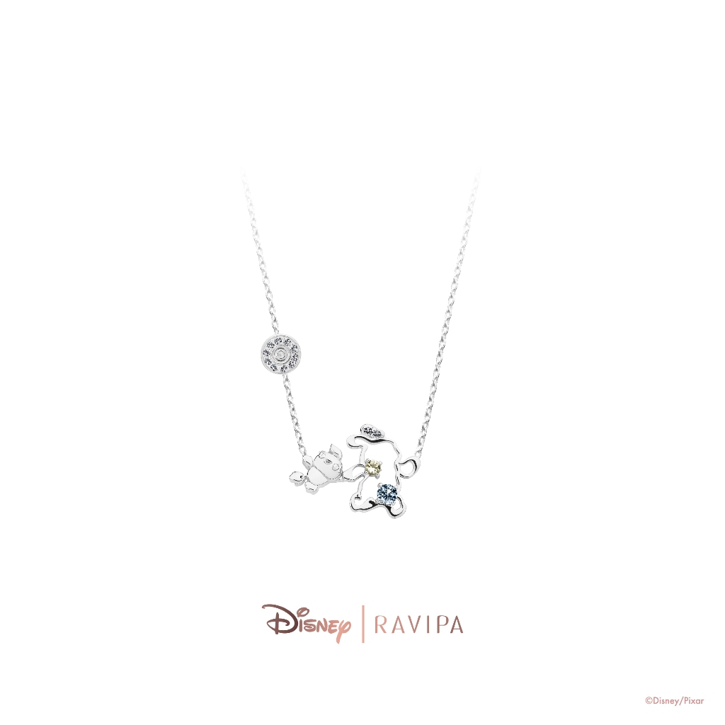 Ravipa | Silver Ducky and Bunny Necklace (Tuscan CZ Diamond and Arctic CZ Diamond)