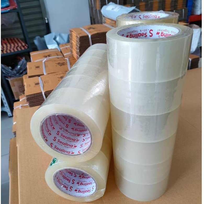เทปกาว เทปใส OPP / 6 ม้วน 2นิ้ว 100หลา แบบหนา 40 45 ไมครอน  ราคาคุ้ม สก๊อตเทป สี ใส เทปติดกล่อง ปิดกล่อง