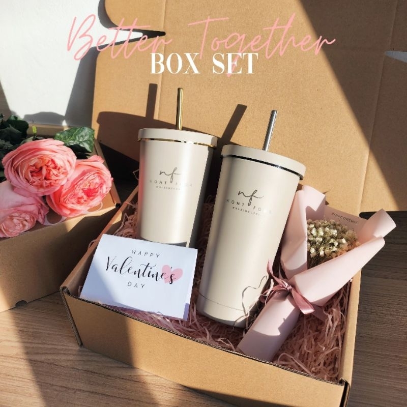 เซ็ตของขวัญแก้วเก็บอุณหภูมิ Better together box set สลักชื่อฟรี💥ใช้เวลาผลิต 2-3 วัน💥