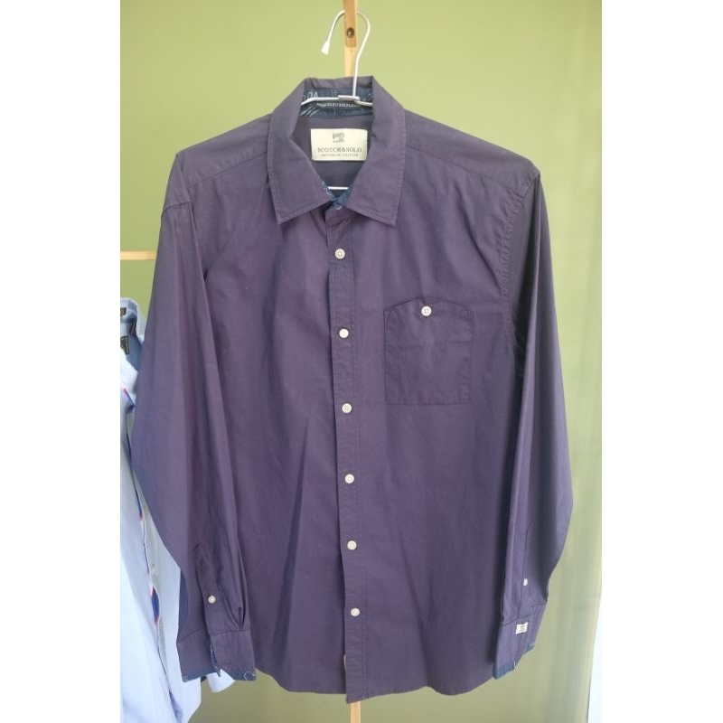 เชิ้ตสีกรมอมม่วง แบรนด์ scoth&solo