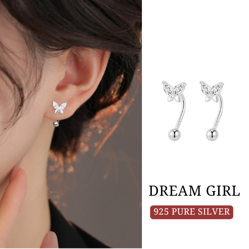 MEET ต่างหูแท้ Dream girl ต่างหูแฟชั่น ตุ้มหูเงินแท้ ต่างหูผู้หญิง ต่างหูเพชร ต่างหูผีเสื้อ earrings