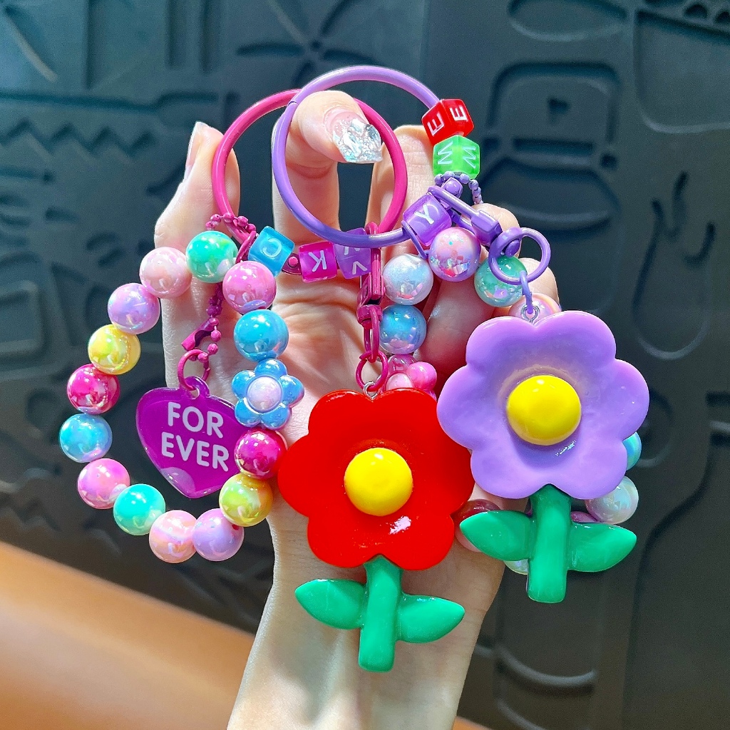 พวงกุญแจลูกปัดดอกทานตะวันสดสร้างสรรค์/น่ารักของขวัญเล็กๆกระเป๋านักเรียนจี้403