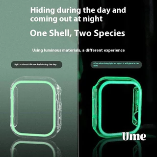 เคสเรืองแสง แข็ง PC เรืองแสง (ไม่มีหน้าจอ) 49 45 44 41 40 มม สําหรับ Apple Watch Series Ultra2 Ultra 9 8 7 SE 6 5 4 3 2